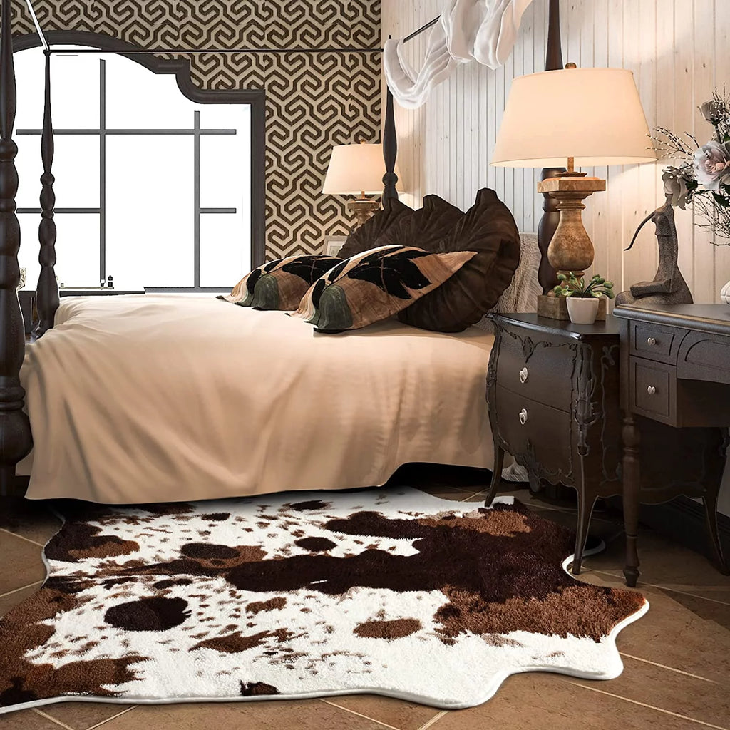 Faux Leather Animal Print Rug 5.2ft × 6.2ft H81863