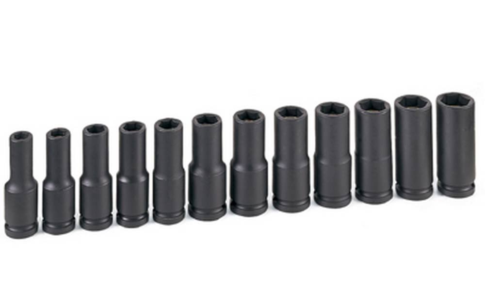 1/2" Drive 12-Piece Magnetic Metric Deep Impact Socket Set P7203