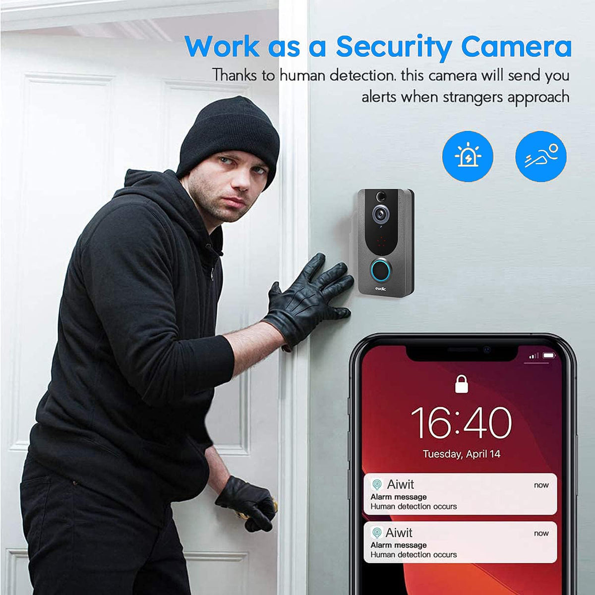 2 Pack Wireless WiFi 1080P Video Doorbell Camera Q4870
