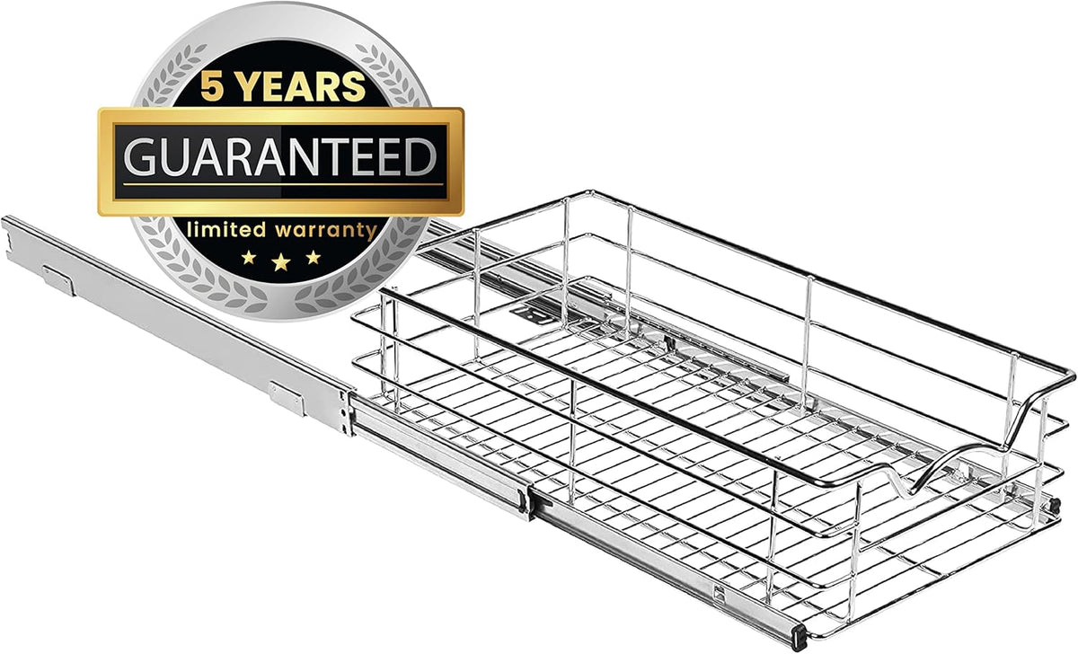 Pull Out Cabinet Organizer Basket, 11W x 21D x 5H B41251