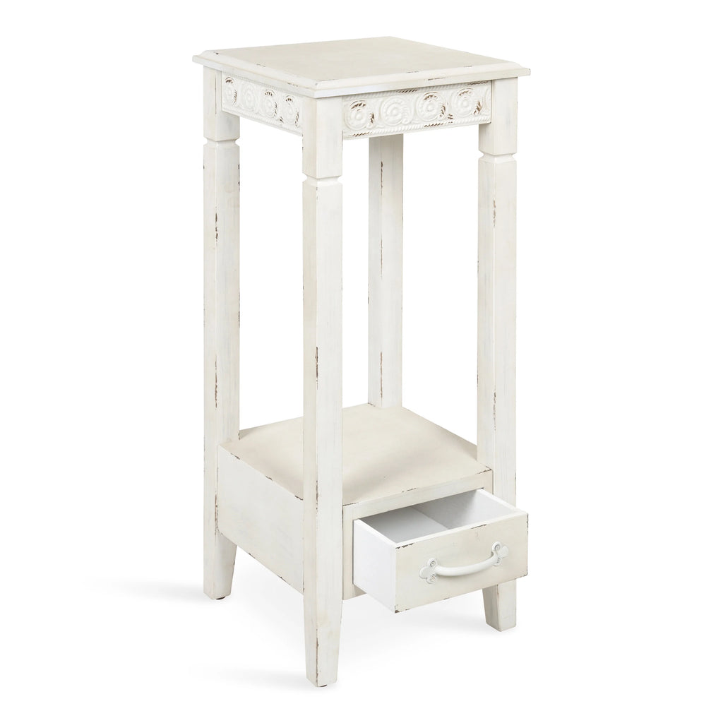 Soft White Wood Accent Table or Plant Stand C781526