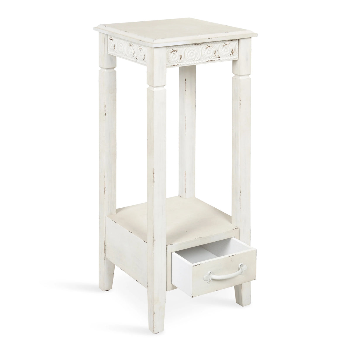 Soft White Wood Accent Table or Plant Stand C781526