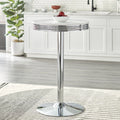 Round Bar Table 43.5" Tall White and Chrome M479331