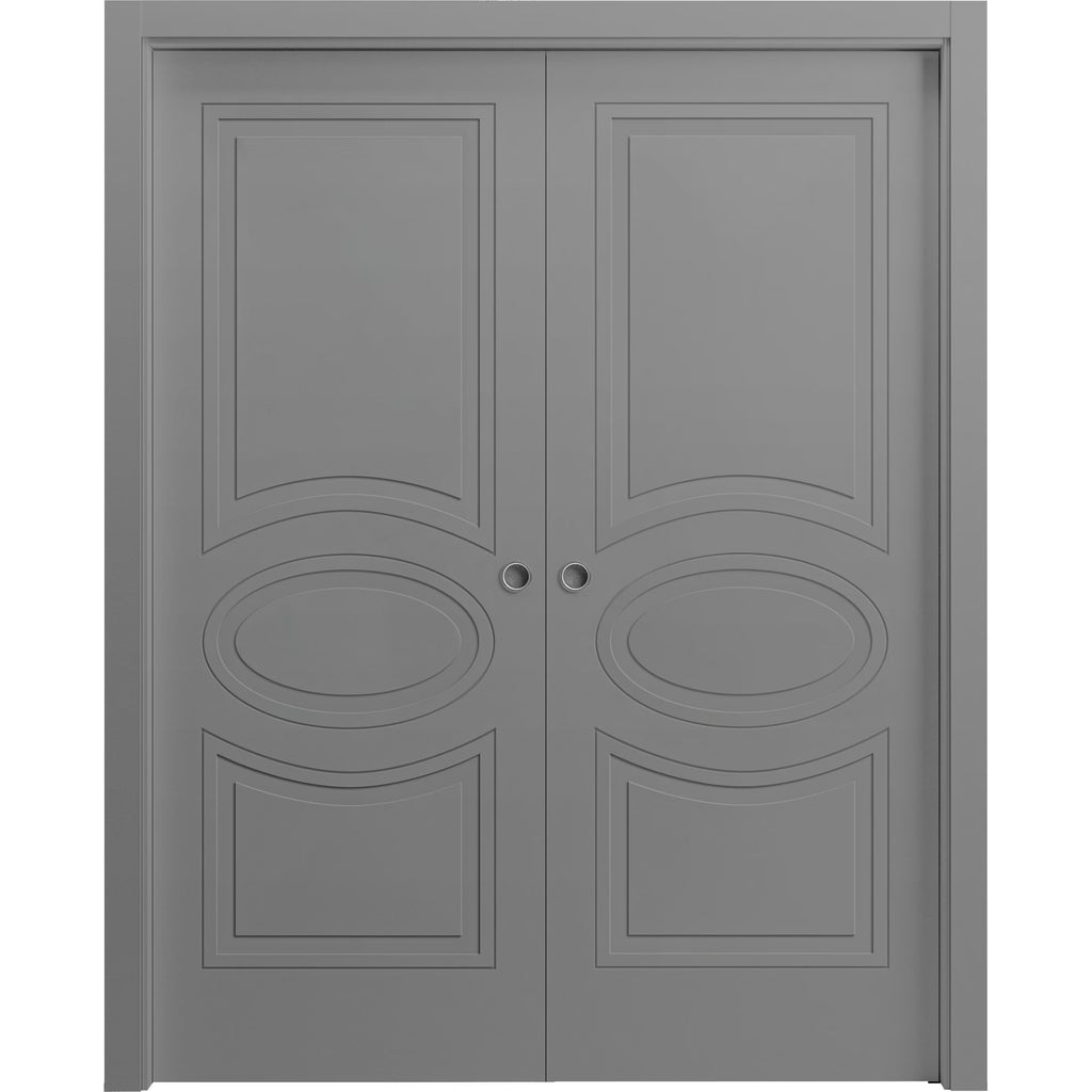 Sliding French Double Pocket Doors 36 x 80 inches MDF Interior Doors Z4222