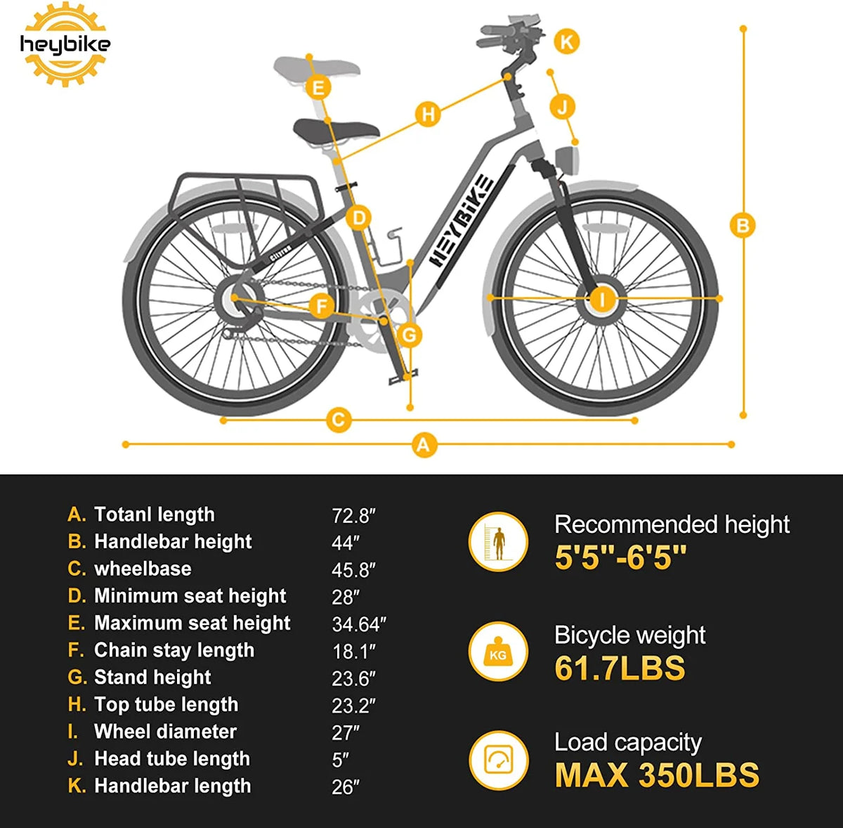 500W 26 Electric Hybrid Bike with 48V 15Ah Removable Battery, Black E4303