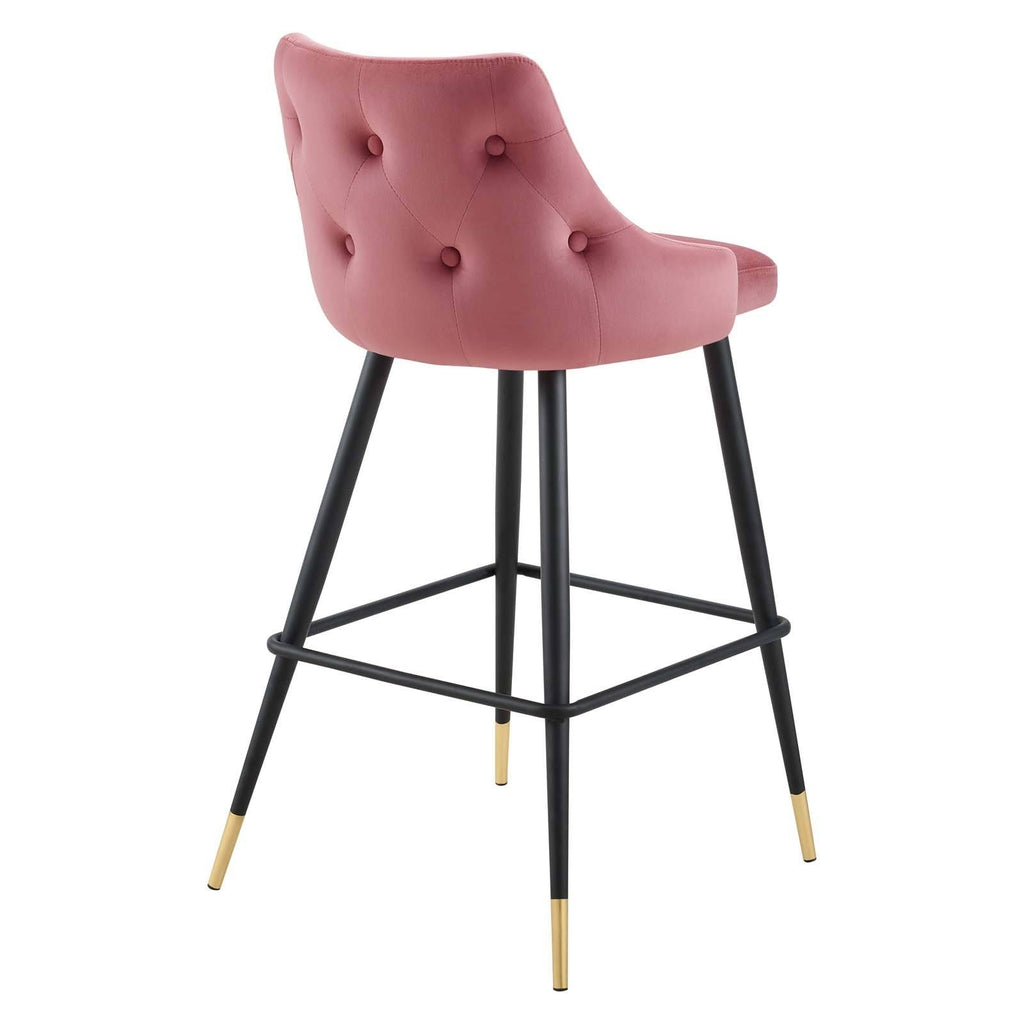 White Performance Velvet Bar Stool M8000