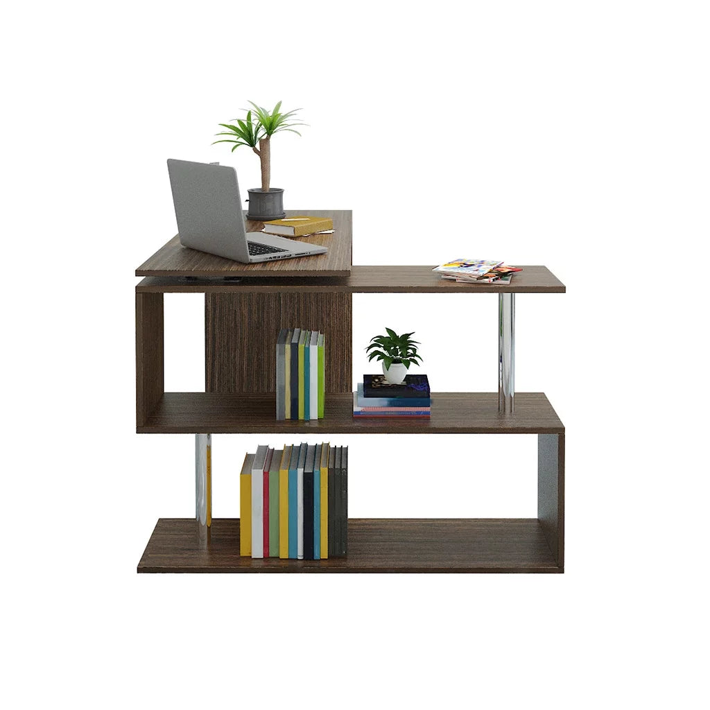 Brown L-shaped Computer Desk 170x74x50 Cm G4688