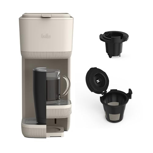 Single Serve Coffee Maker, K Cup & Coffee Ground Compatible, Removable Adjustable Drip Tray, Auto Shutoff, Reusable Dishwasher Safe Accessories, 6oz to 14oz, 1000 Watt Z130