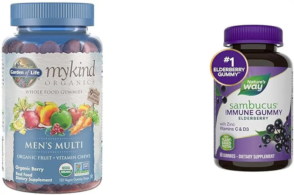 120 Count Multi Berry Gummy Vitamins & Elderberry Immune Gummies U58745