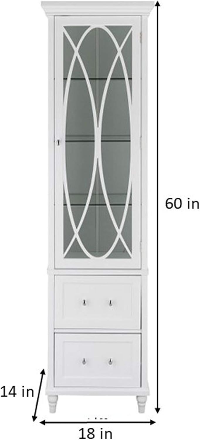 White Linen Floor Cabinet S409