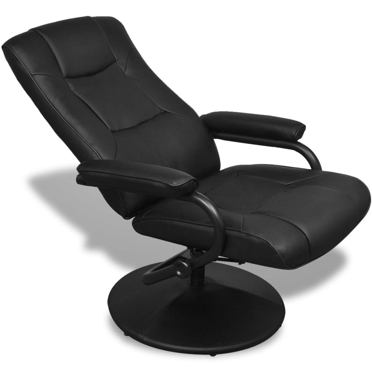 Black Faux Leather Swivel Recliner with Ottoman R973900