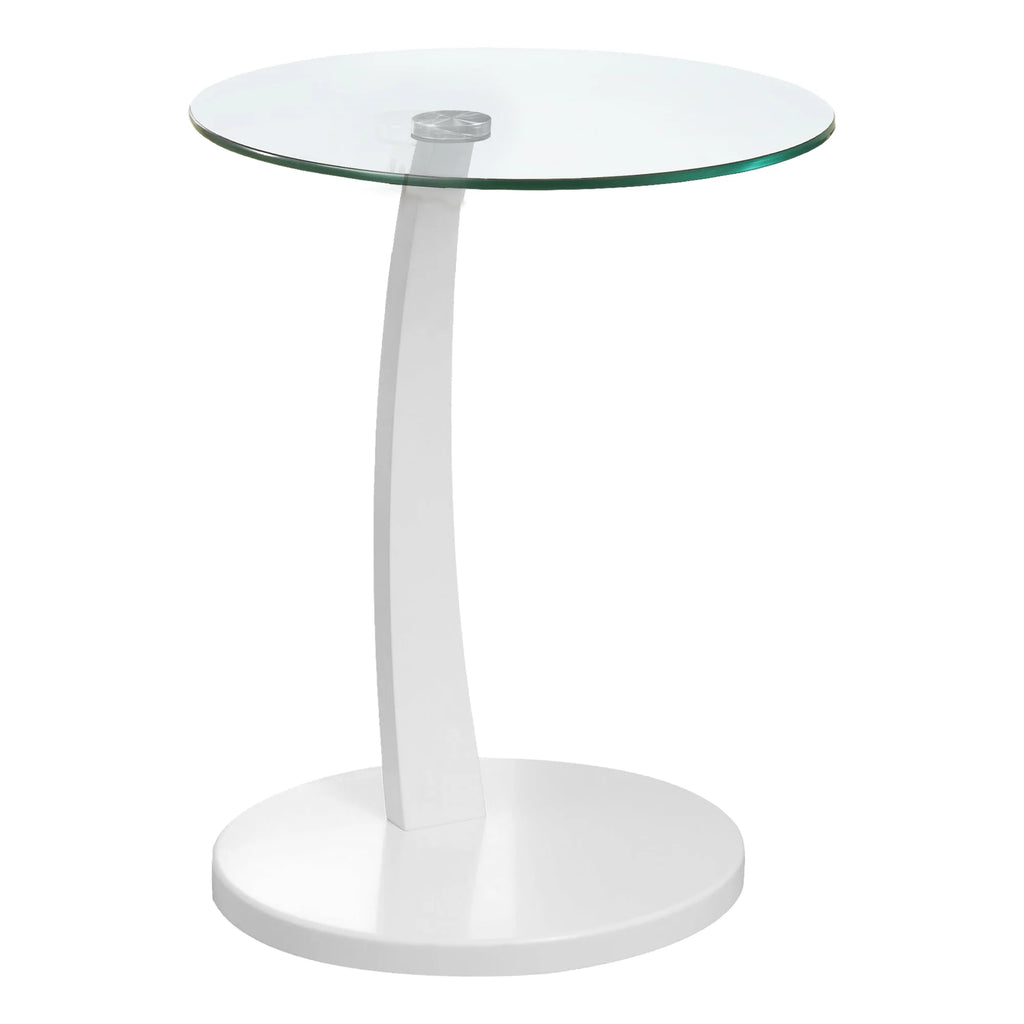 White C-shaped Accent Table Y127