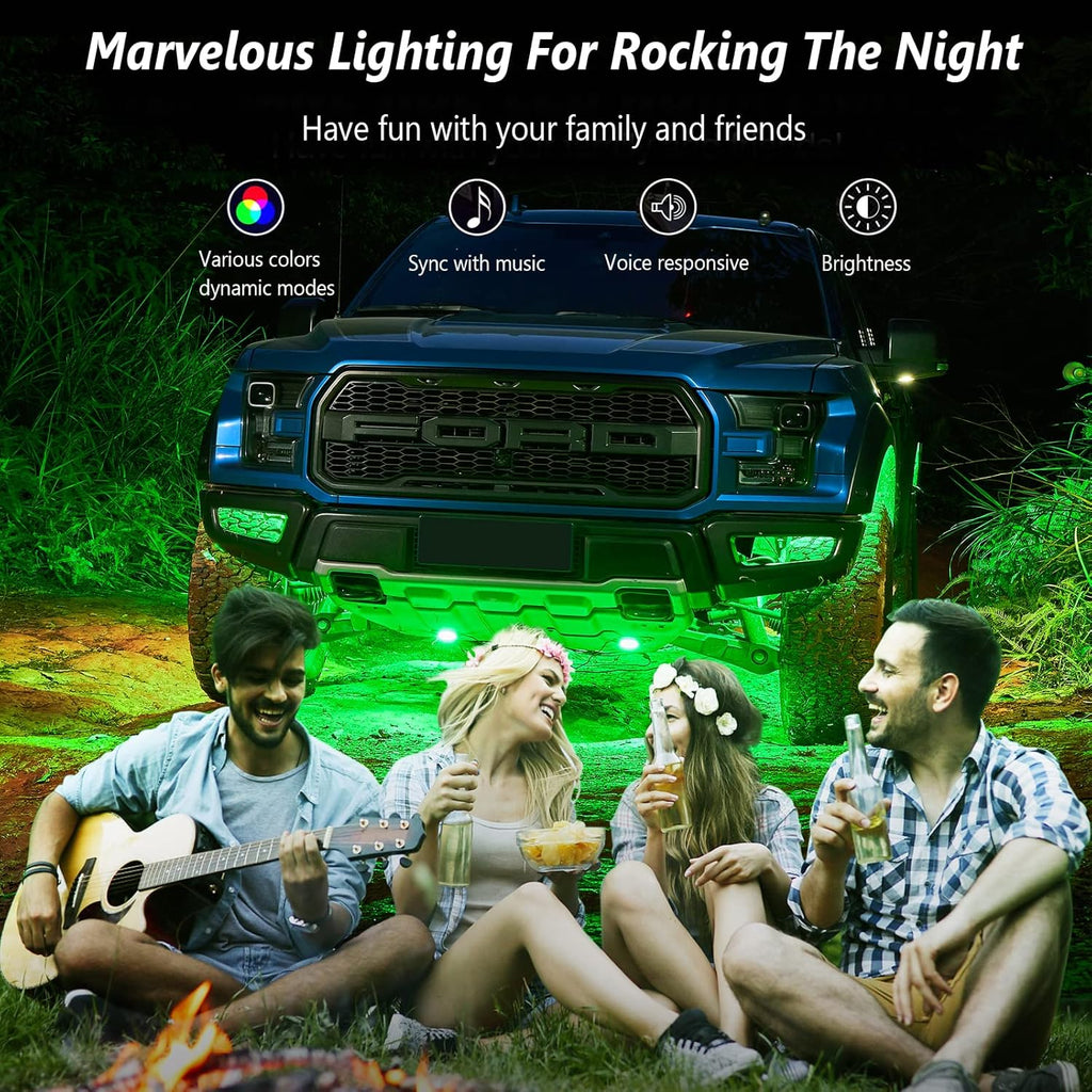 RGB LED Underglow Lighting Kit, 6 Pods, IP68 Waterproof, Pack of 2 Z377