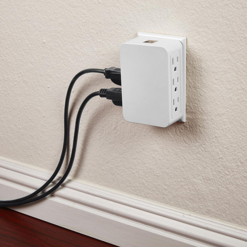 6 Outlet 3-Prong Side Entry Tap White B266585