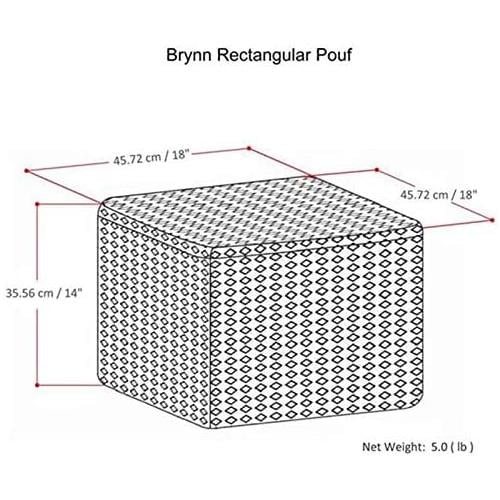 Cotton Woven Square Pouf Ottoman F88756