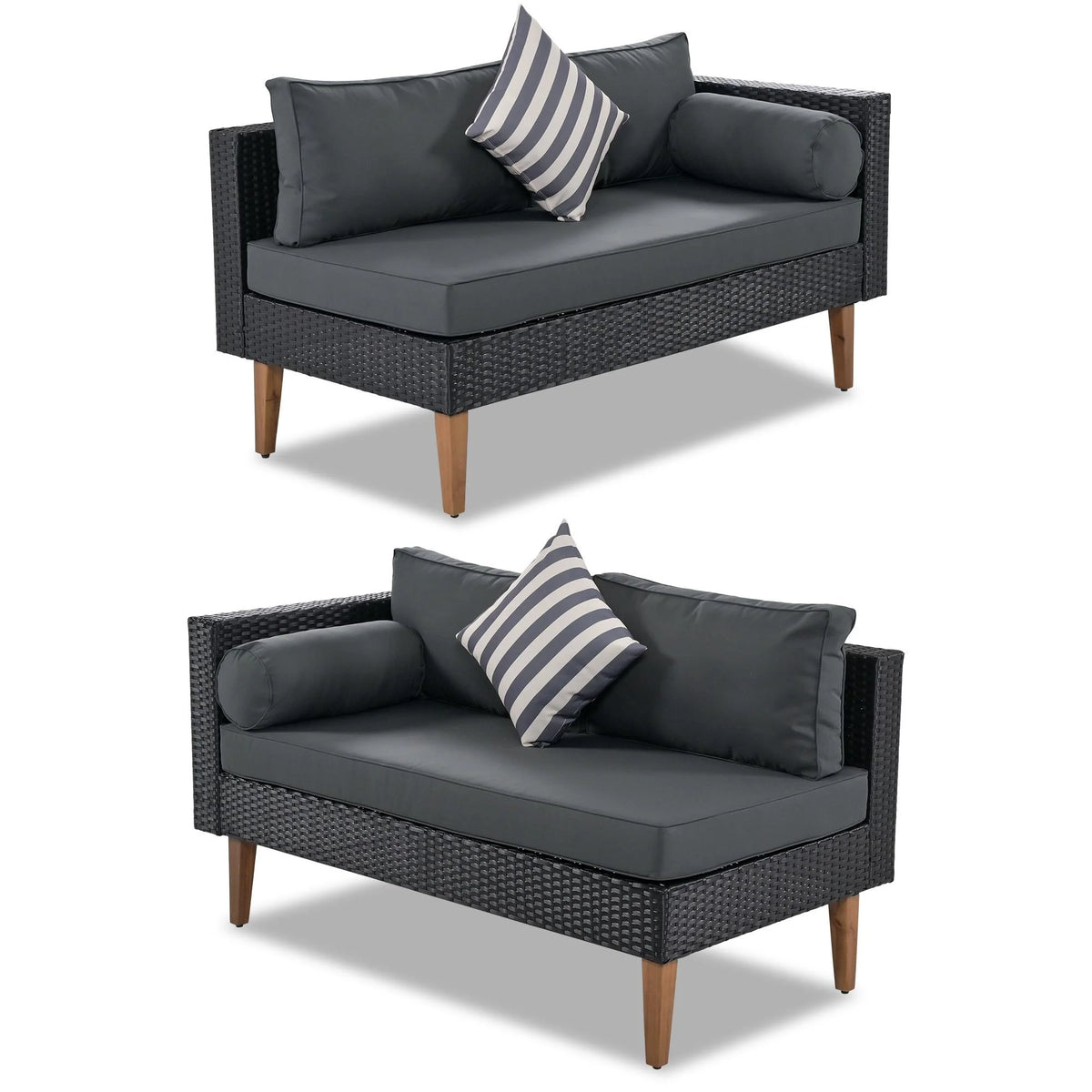 4 Pieces All-Weather Wicker Patio Sofa Set H37046