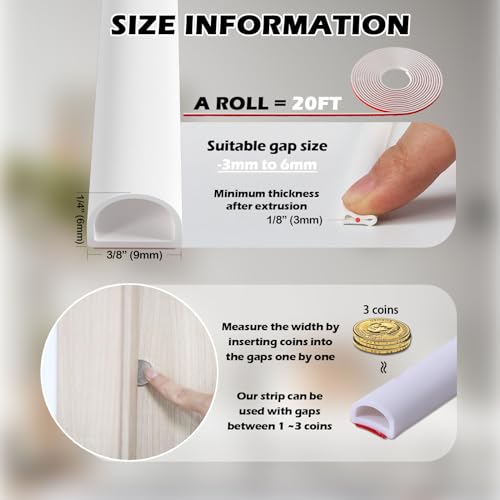 20FT Black Self Adhesive Silicone Door Weather Stripping U83569