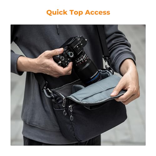 Camera Sling Bag Crossbody Camera Case DSLR SLR Compact Shoulder Photography Bag Beige Y9327