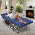 Portable Folding Camping Cot with Pearl Mattress and Carry Bag M555507