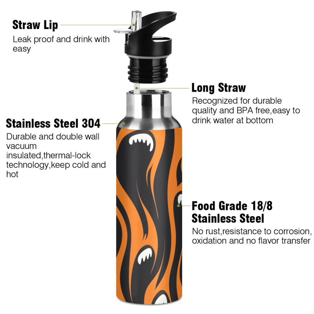 20 oz Insulated Stainless Steel Water Bottle with Straw Lid W55926