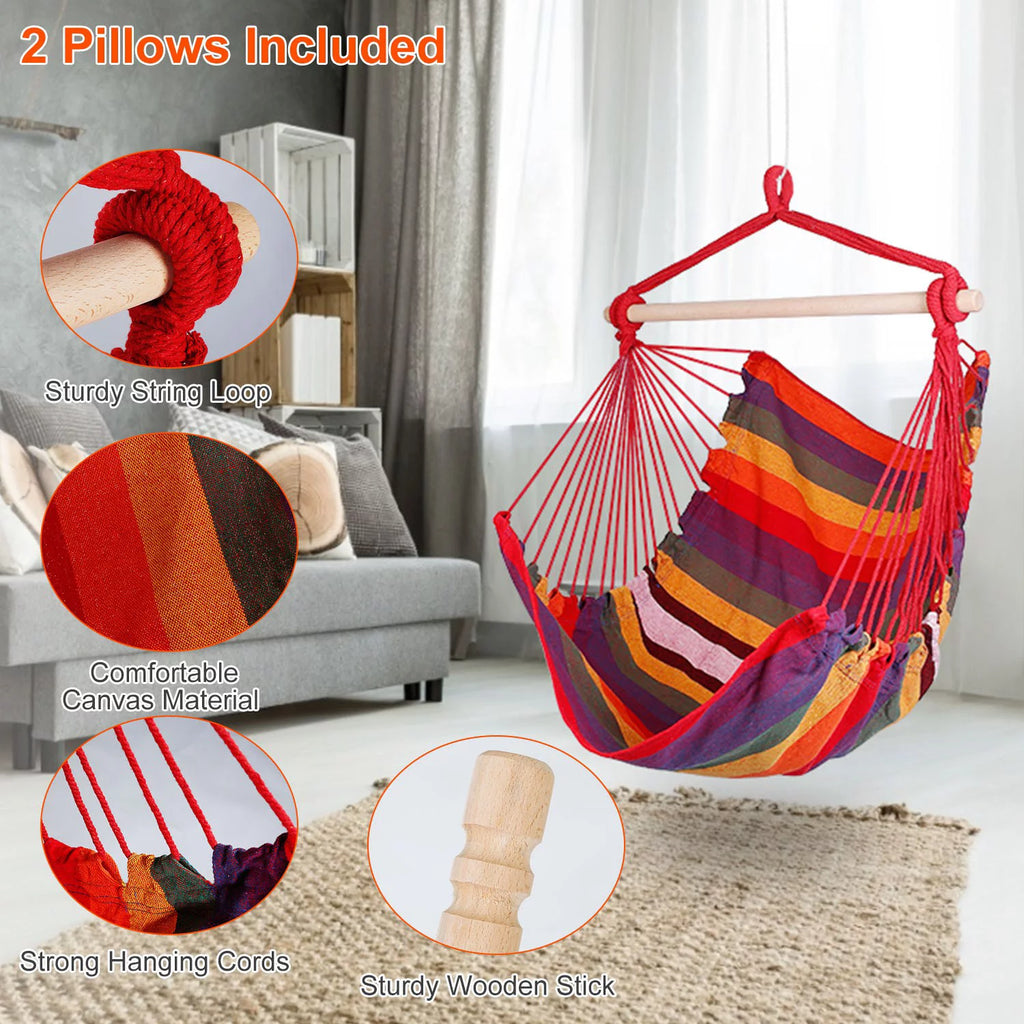Hanging Chair Canvas Porch Patio Swing Seat U21984