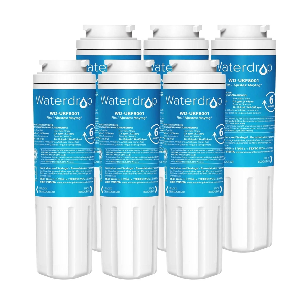 6 Pack Refrigerator Water Filter K42974