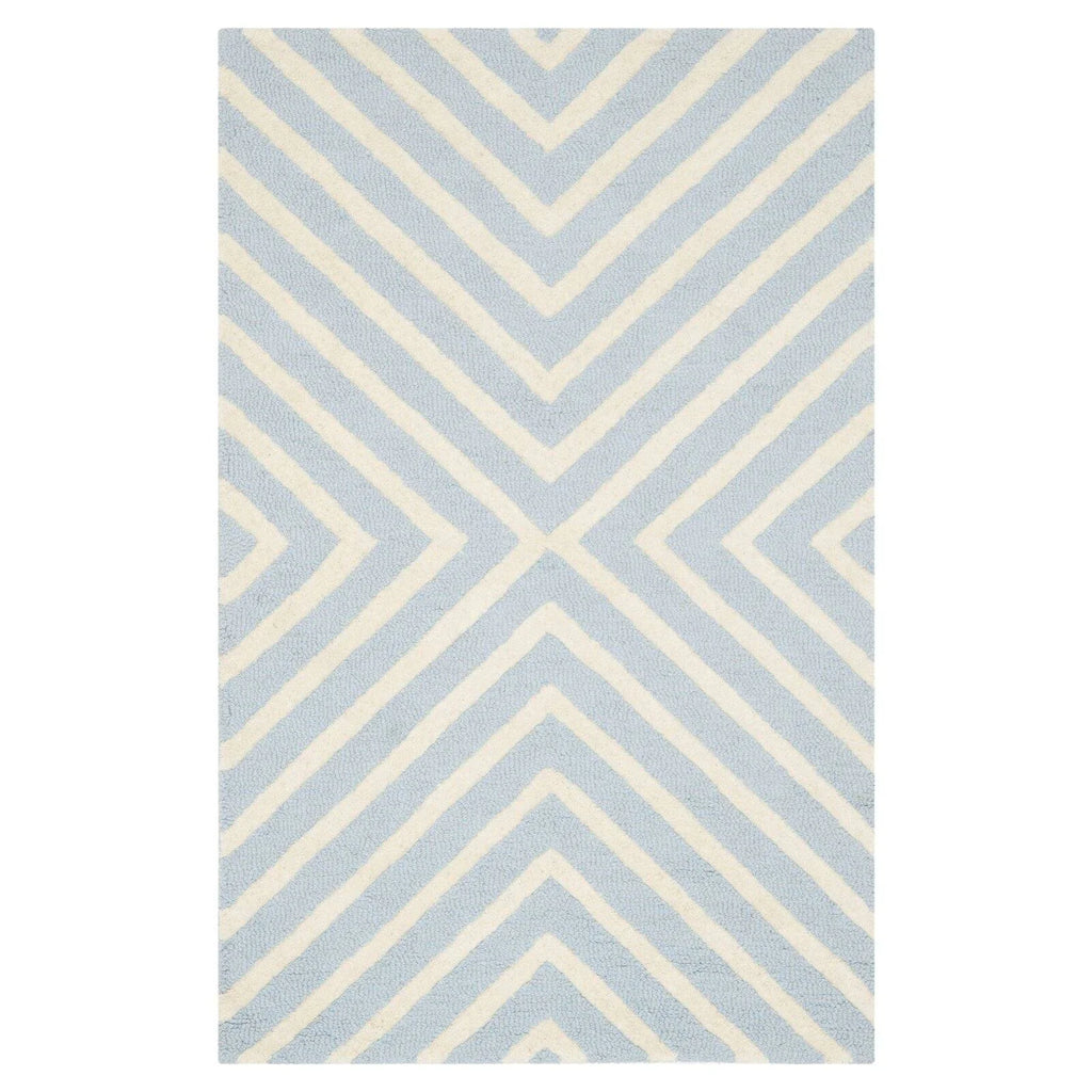 Light Blue/Ivory Wool Area Rug, 10' x 14' V181