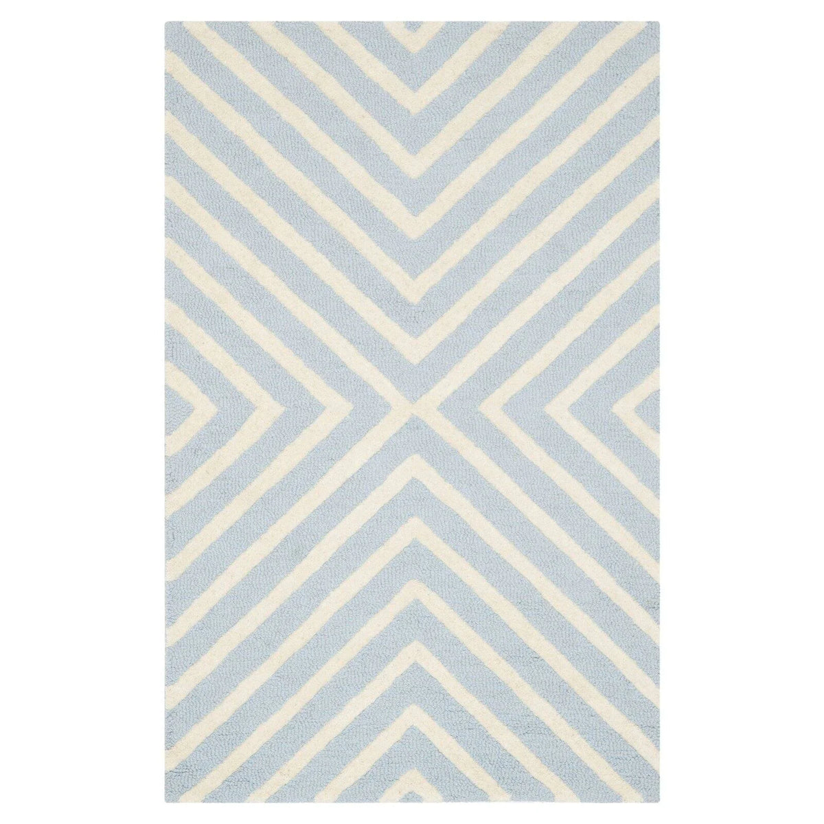 Light Blue/Ivory Wool Area Rug, 10' x 14' V181
