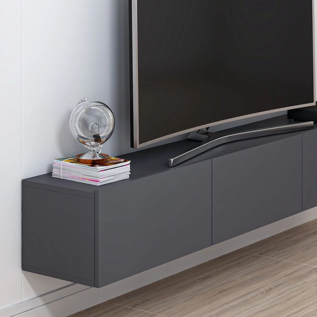 Hanging Tv Unit with Decor Panel Anthracite A480