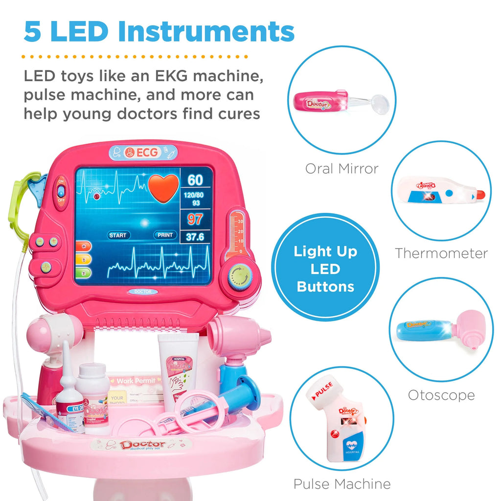 Pink Pretend Medical Station Set with Carrying Case P3947