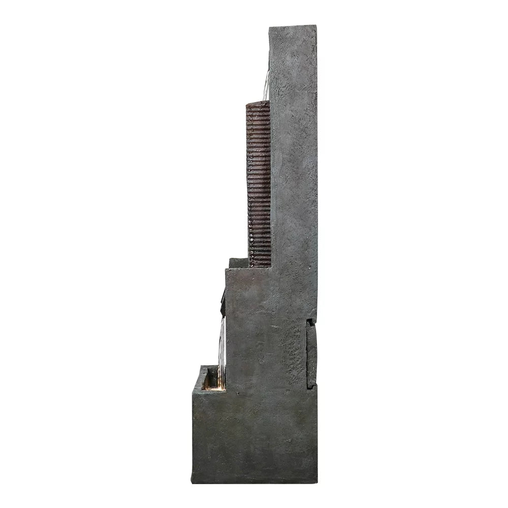 39.3” H Modern Floor-Standing Waterfall Fountain with Led Lights Q200