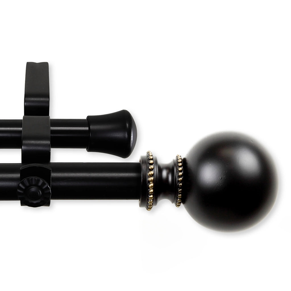 Black Double Curtain Rod, 28-48 in. T8812