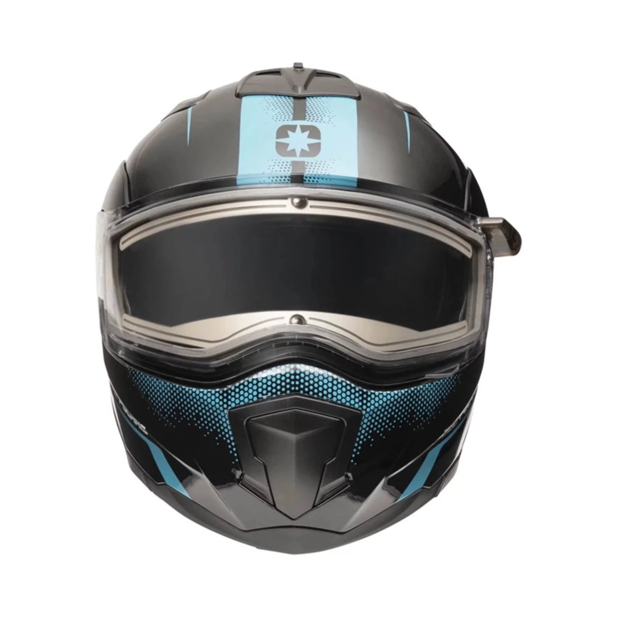 Black Teal Snowmobile Helmet U504