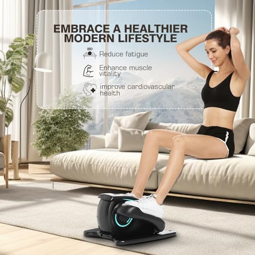 Under Desk Elliptical Machine, Quiet Pedal Exerciser, Smart LCD Display, Remote Control L352