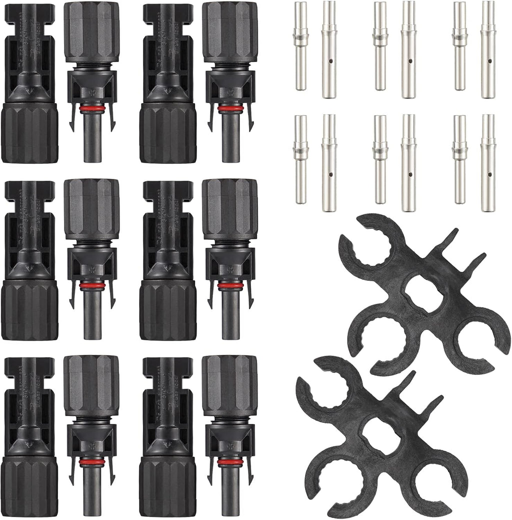 20 Pairs Male Female Solar Panel Connectors Kit with Tools, IP67 Waterproof, 30A 1000V DC L23906