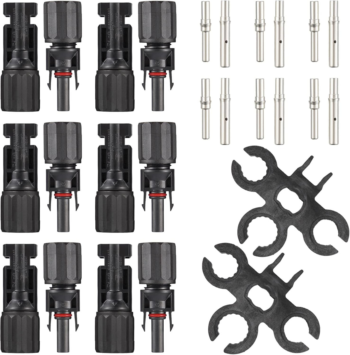 20 Pairs Male Female Solar Panel Connectors Kit with Tools, IP67 Waterproof, 30A 1000V DC L23906