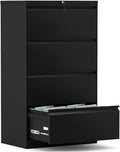 Metal Lateral File Cabinet with 4 Lockable Drawers, Black N377458