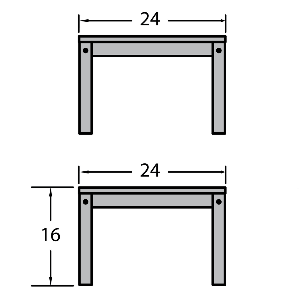 Blue Marine-Grade Synthetic Wood Side Table Y625011