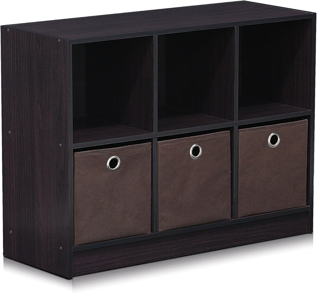 White/Light Blue Bookcase Storage Shelves U30272