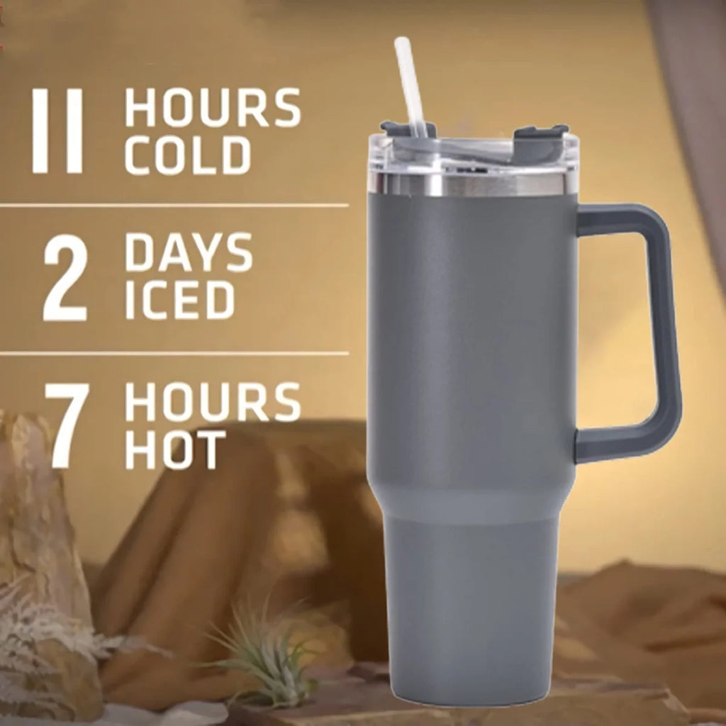 40 oz Insulated Tumbler with Straw and Handle I506
