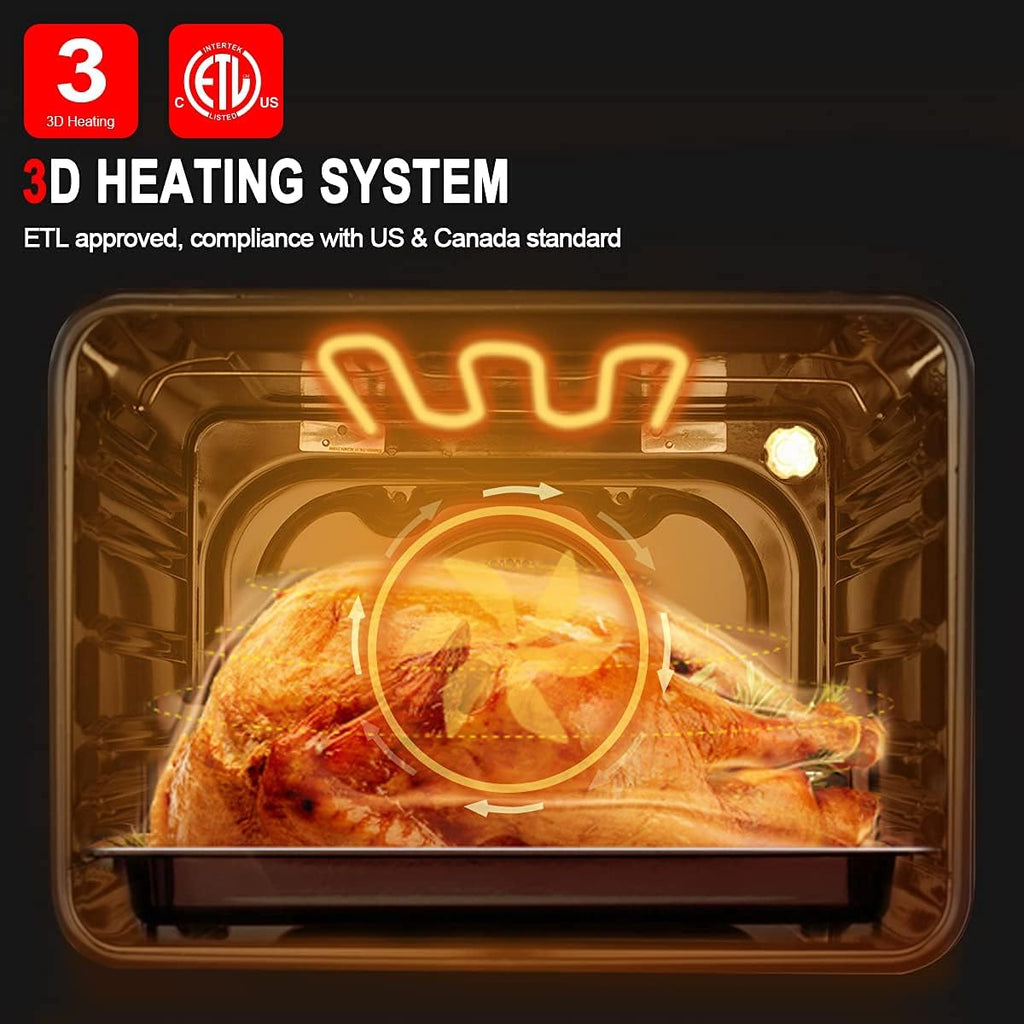 24 Single Wall Electric Oven, 240V 2800W 2.3Cu.f 9 Cooking Functions Convection, Stainless Steel F755531