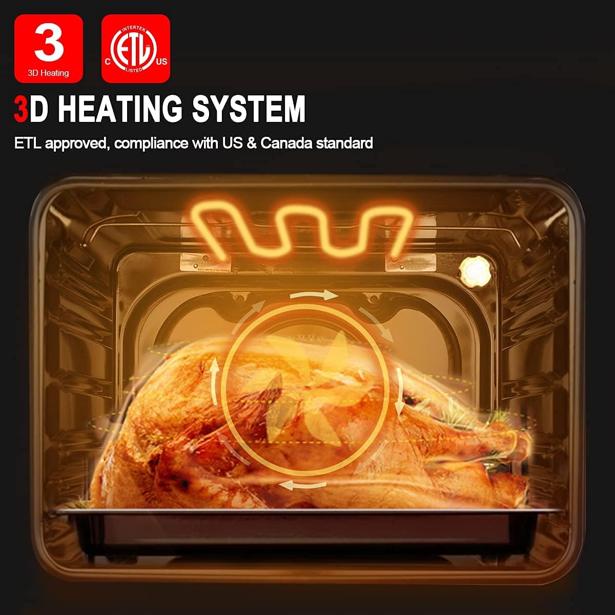 24 Single Wall Electric Oven, 240V 2800W 2.3Cu.f 9 Cooking Functions Convection, Stainless Steel F755531