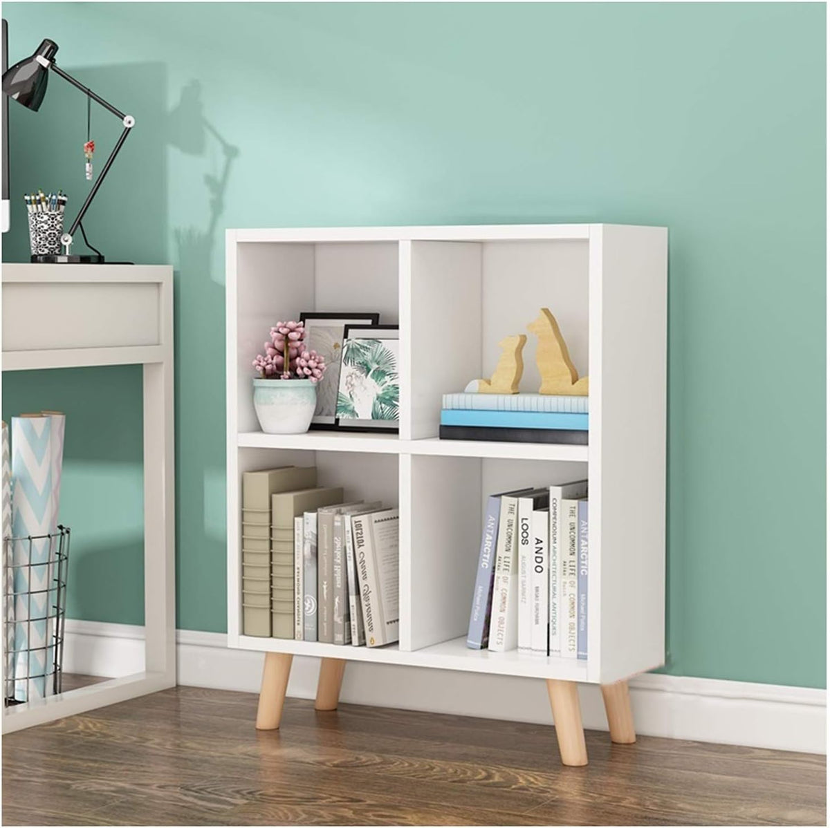 2-Tier Open Shelf Wood Bookcase R209