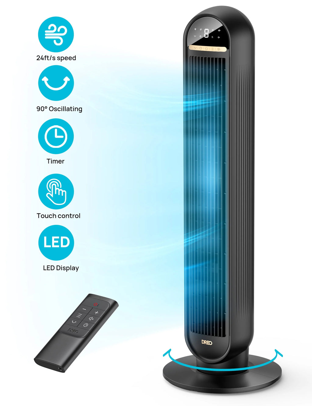 36 Standing Floor Fan with Remote N76900