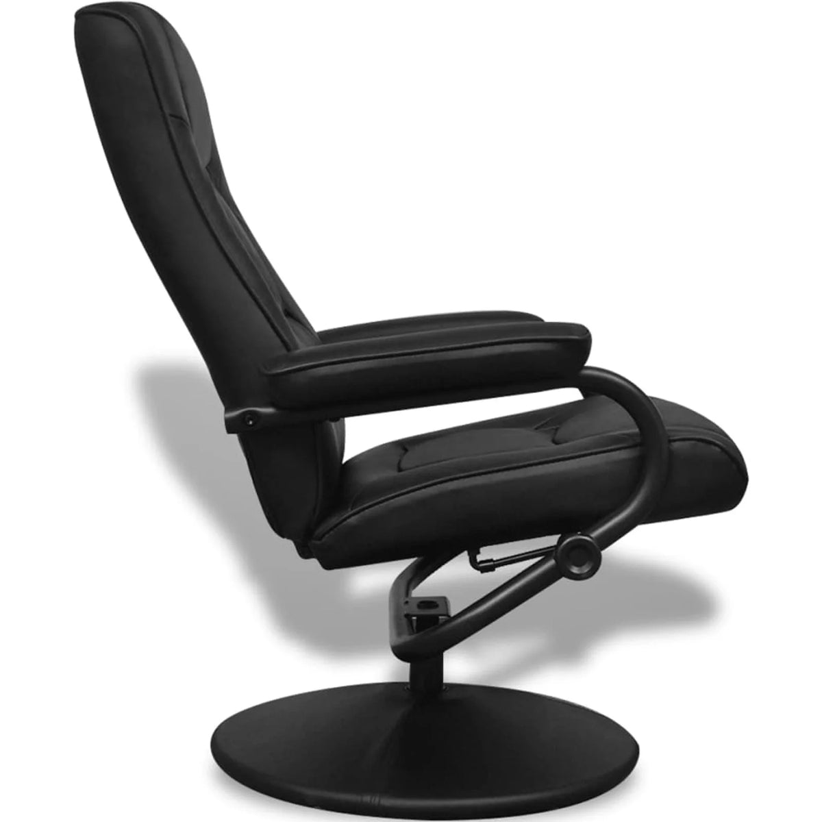 Black Faux Leather Swivel Recliner with Ottoman R973900