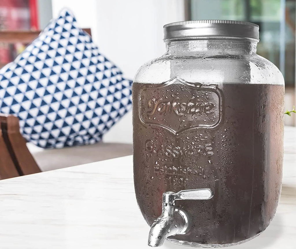 1 Gallon Cold Brew Coffee Maker with Glass Carafe and Stainless Steel Filter N975