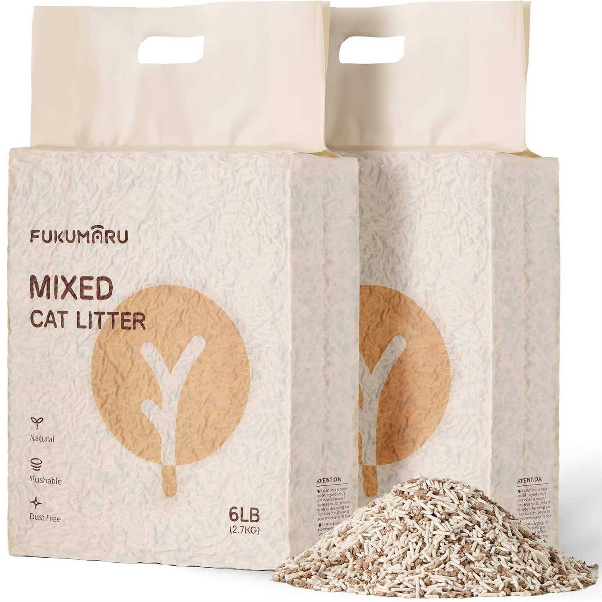 Tofu Cat Litter Clumping Dust Free Unscented Flushable Lightweight Low Tracking J840063