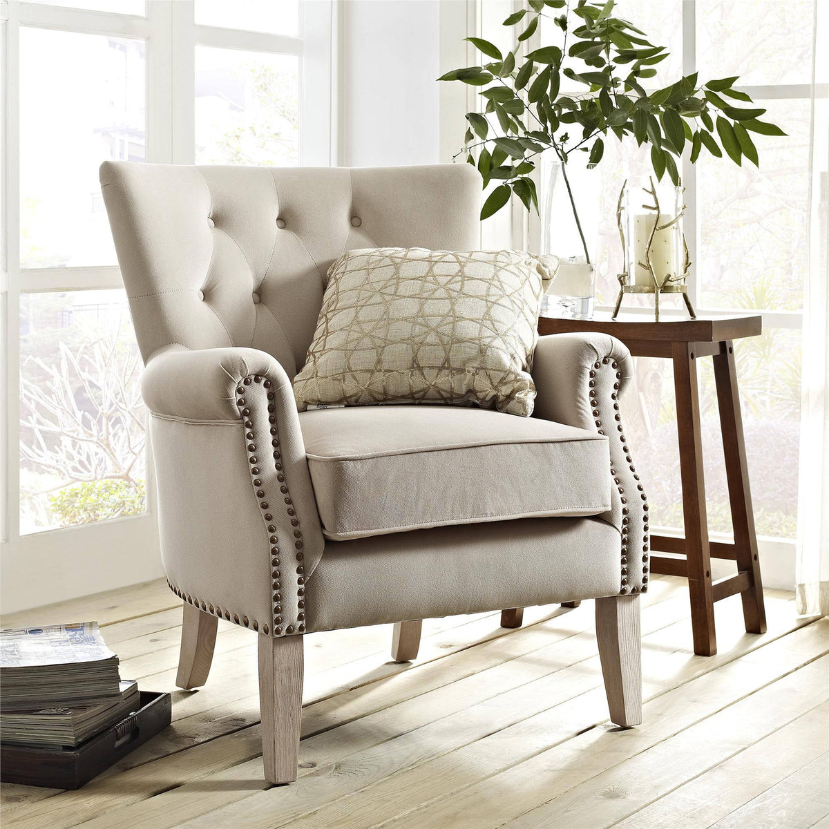 Beige Accent Chair X76300