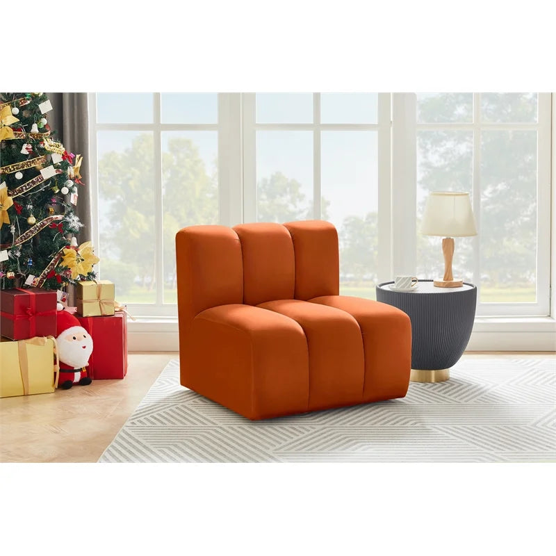 Cognac Velvet Straight Chair U667325