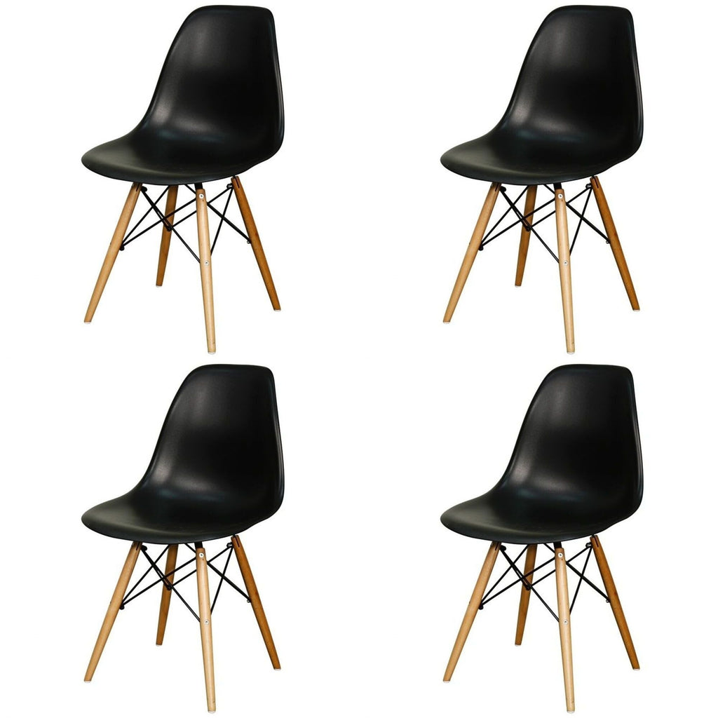 Blue Kids Chair with Wood Legs Set of 4 S936207
